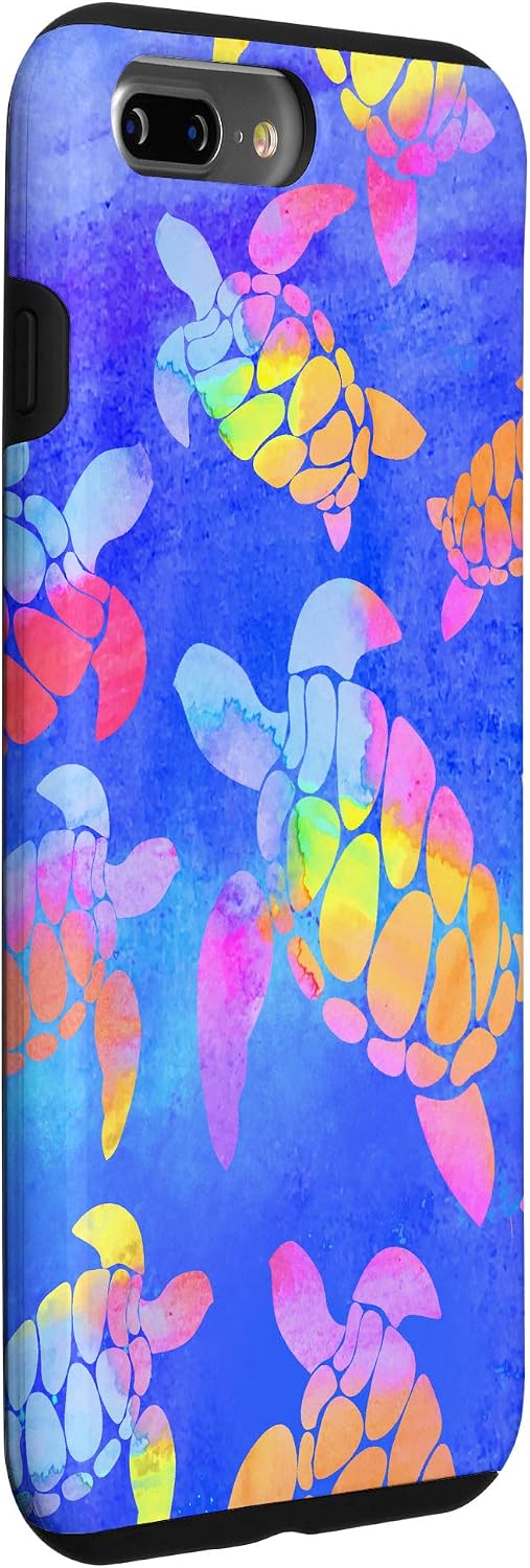 iPhone 7 Plus/8 Plus Hawaiian Watercolor Tie Dye Sea Turtle Print Tropical Case