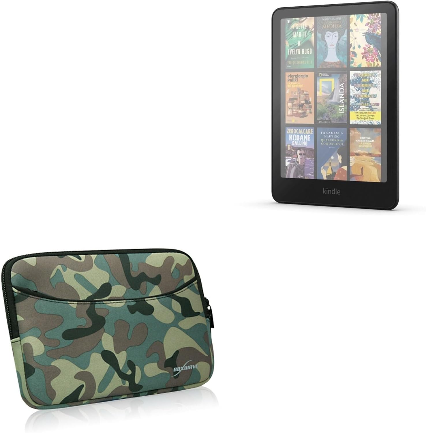 BoxWave Case Compatible with Amazon Kindle Colorsoft - Camouflage Suit with Pocket, Neoprene Camo Suit Zipper Pocket for Storage
