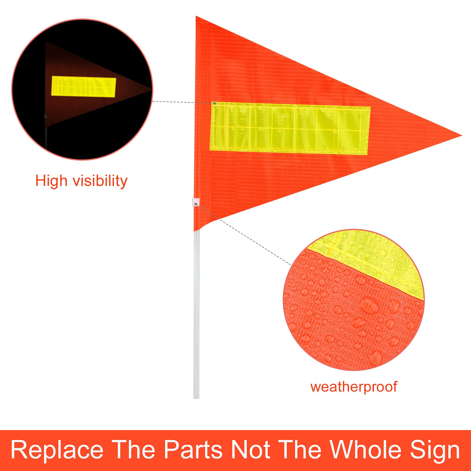 Amazon.com : 2-Pack Replacement Reflective Safety Flags Compatible