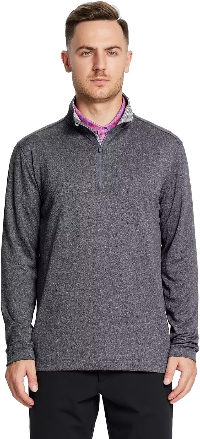 M MAELREG Quarter Zip Golf Pullover Men Dry Fit Long Sleeve Performance Wicking Mock Neck 1/4 Zip Pullover Mens Sweatshirt - Image 2