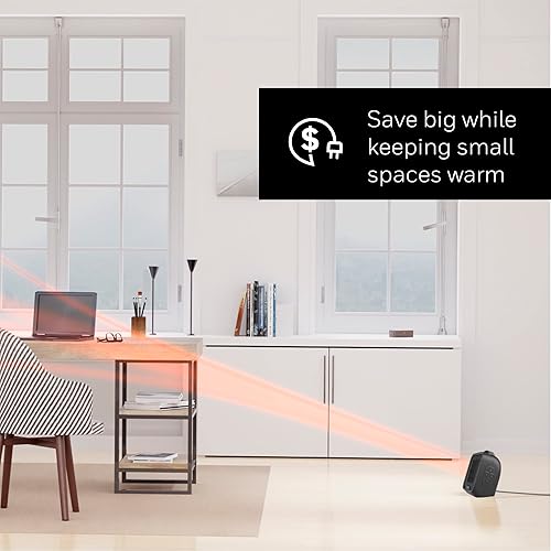 Miniatura 6 de Honeywell UberHeat Plus HCE220B - Calentador de espacio de cerámica para habitaciones pequeñas, silencioso y compacto, con ajustes de calor
