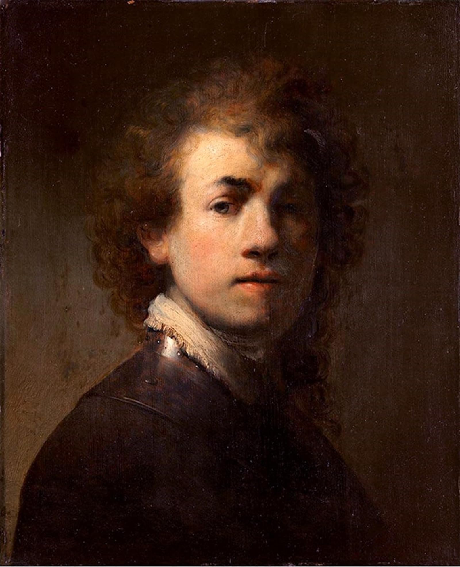 ARTXLXXBN Famous Art Print Poster Vintage Wall Art Self-portrait in a Gorget by Rembrandt Canvas Art Poster for Home Decor 60x90cm