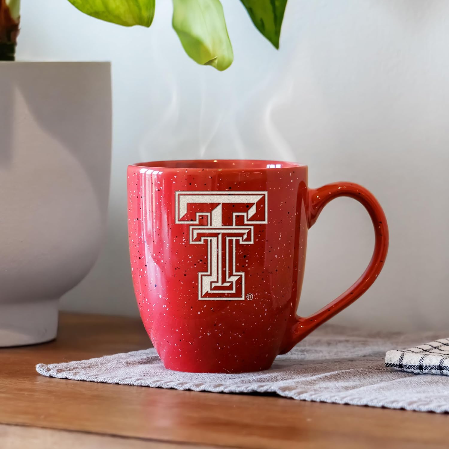 Rico Industries NCAA 16 oz Team Color Laser Engraved Speckled Ceramic Coffee Mug (T & U Schools) - Image 2