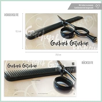 Voucher Set 50 x Vouchers + Envelopes for Hairdressers Hair Studios Hairdressers Service Providers Blank to Fill Yourself