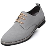 Mens Suede Leather Dress Shoes Casual Lace Up Oxfords Shoes