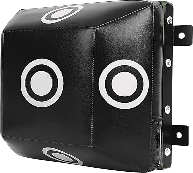 Wall Mounted Boxing Pads, Boxing Mat, 30x30x25cm Black and White Pu Kick Cushion Thickened Punching Pad for Home Kickboxing Training and Taekwondo Workout
