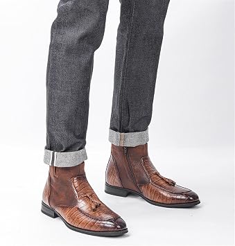 Mens Boots Men's leather boots comfortable ankle boots men's winter boots(46)
