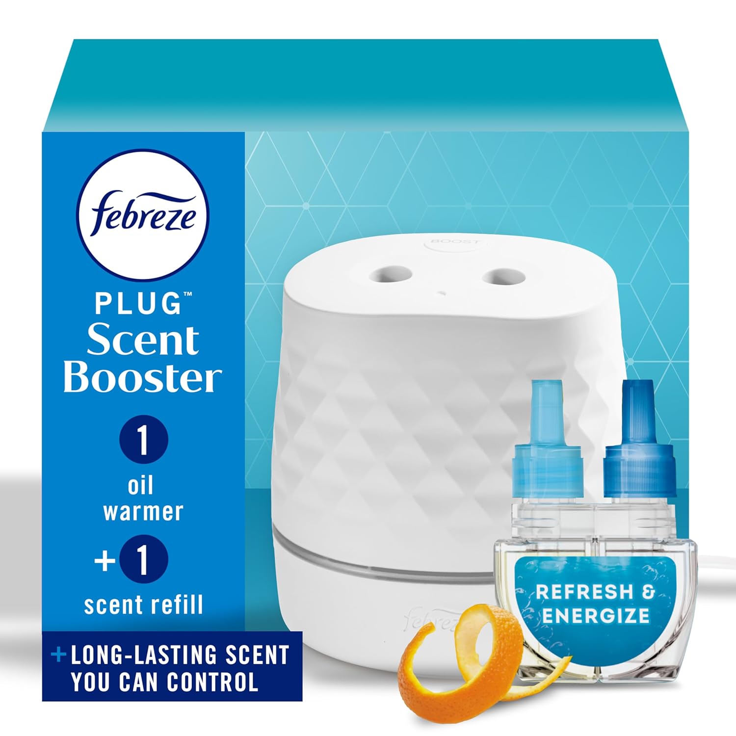 Starter Kit Oil Diffuser Air Freshener Plug in Continuous Scent Device 1 Refresh Energize Refill
