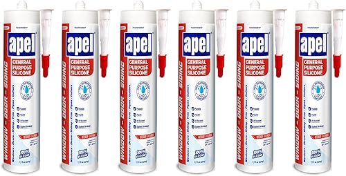 Miniatura 1 de Sellador multiusos 100% silicona (6 x 8.4 fl oz) transparente, impermeable, paquete de 6
