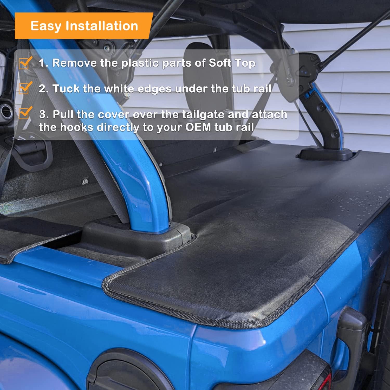 Tonneau Cover Cargo Cover Fit for 2018-2022 Jeep Wrangler JL Unlimited & Jeep Gladiator JT 4-Door Rear Trunk Sunshade Security Shade Shield Anti-Peeping Luggage Privacy Screen