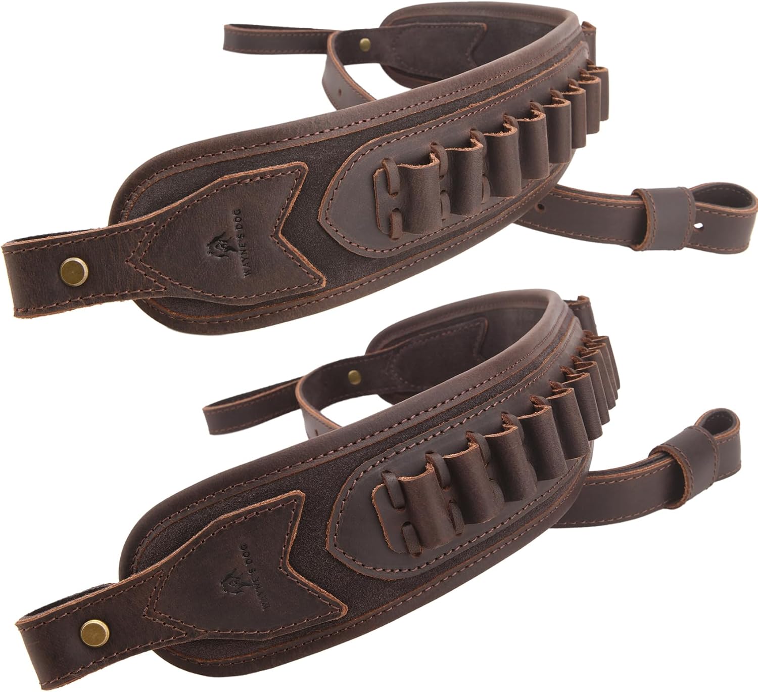 Hunting Leather Rifle Sling Shell Holder for .30-30 .30-30, Durable Gun Sling Ammo Holder for .308 .45-70 .44mag