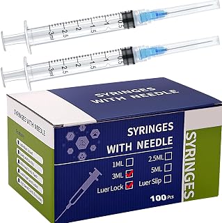 100Pack 3ml/cc with 23 G Safety Lab Supplied Individually Wrapped