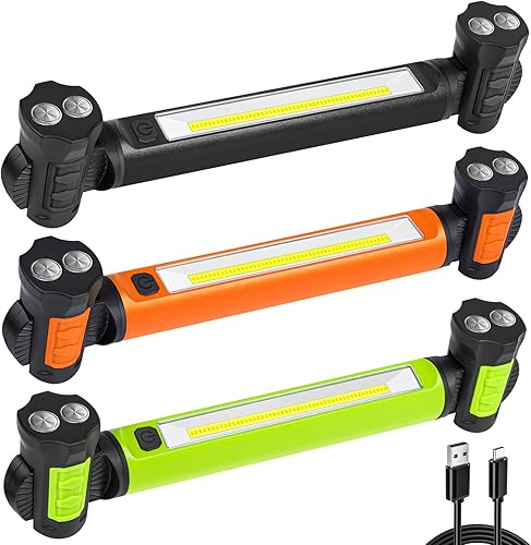 Luz de trabajo, 2500 lm, luces de trabajo LED brillantes, barra de luz magnética recargable de 5200 mAh, luces de trabajo para mecánicos para
