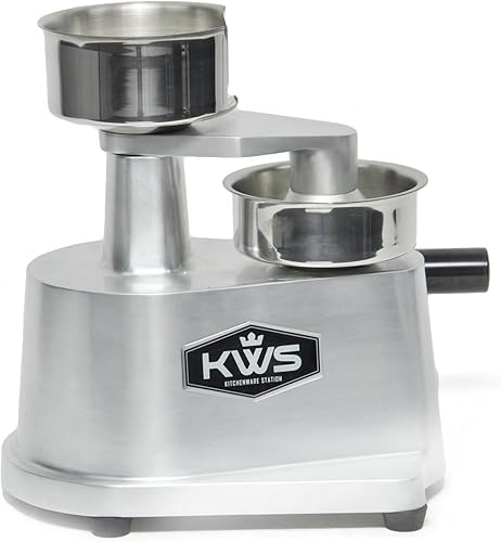 KWS HP-100 - Moldeadora de prensa de hamburguesa de 4 pulgadas, 1/4 libras, prensa Hambuger, tazón de acero inoxidable 304