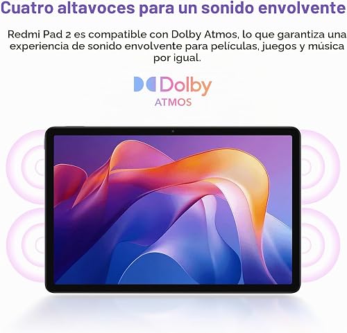 Xiaomi Redmi Pad 2 11 Inch Tablet | 2.5K 90Hz Display, MediaTek Helio G100-Ultra, 4GB RAM 128GB Storage, 9000mAh Battery, Dolby Atmos Quad Speakers, Grey - 4
