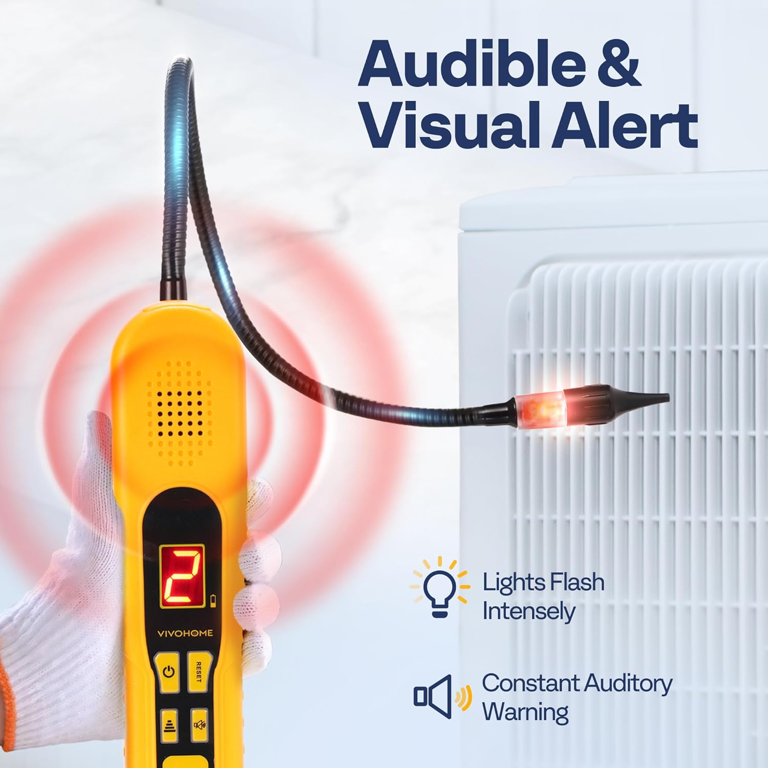 VIVOHOME 4.5 CFM 1/3 HP 110V Single Stage HVAC Vacuum Pump with Oil Bottle and HVAC Refrigerant Freon Leak Detector with LED Light, AC Sniffer for R134a R410a R1234yf CFCs HCFCs HFCs HFOs HCs