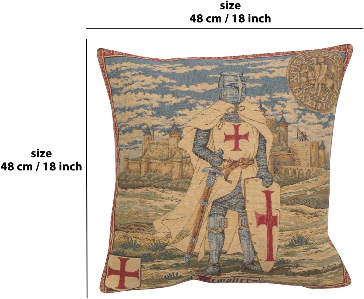 Charlotte Home Furnishings Throw Pillow Covers, Decorative Boho Pillow Covers for Couch, Living Room, Templier Square Cushion Cases 18x18 in, European Cotton Jacquard Woven for Cozy Bedroom Decor