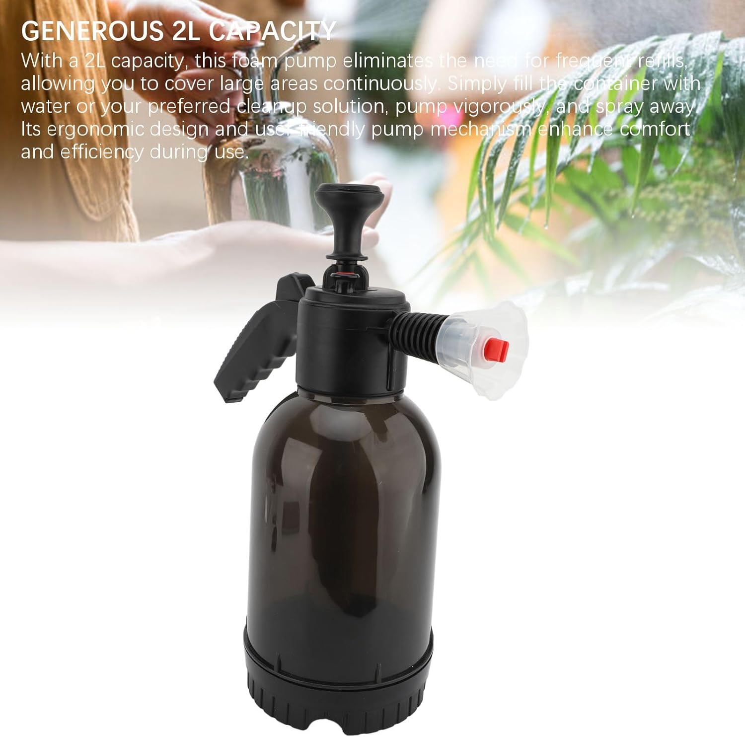 Foaming Pump, 2L High Pressure Multipurpose Robust Construction Foam Sprayer for Car Home Garden, Generate Thick Foam with Ease for Cleanup