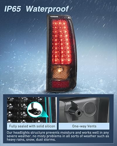 Vista 37 de Nilight Conjunto de luz trasera para Chevy Silverado 1500 1500HD 2500 2500 2500HD 3500 2007 Chevrolet Classic OE estilo pasajero lámpara trasera