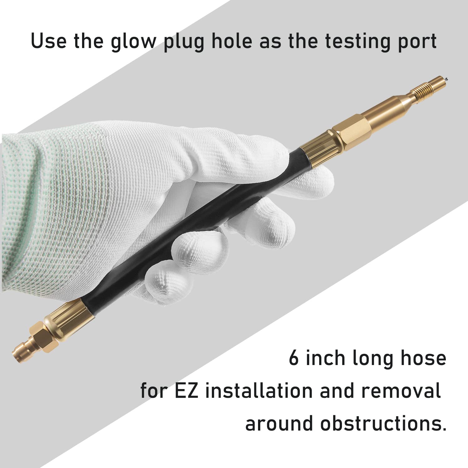 Diesel Compression Tester Adapter Hose Fit for Ford Power Stroke V8 Engines 2011-2022 6.7L Replace SG SGT35450