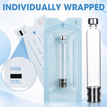 3ml Pen Cartridge for Peptide Pen, 3ml Cartridges Empty Glass with 11mm Long Stopper, Compatible with Reusable Injection Pens V1 & V2, Individually Sealed and Wrapped, 10 Pack