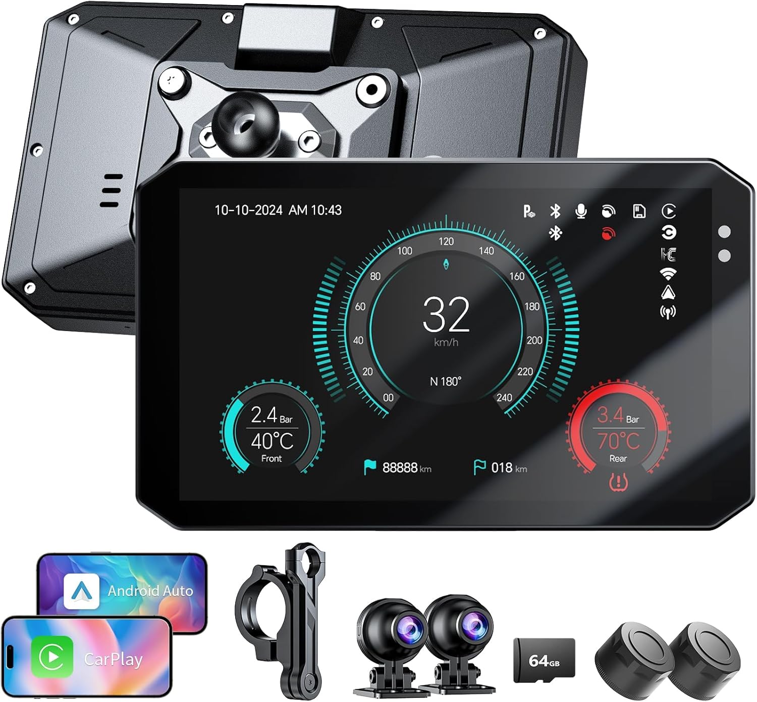 MAXWIN バイク用 スマートモニター ドライブレコーダー 前後2カメラ 5