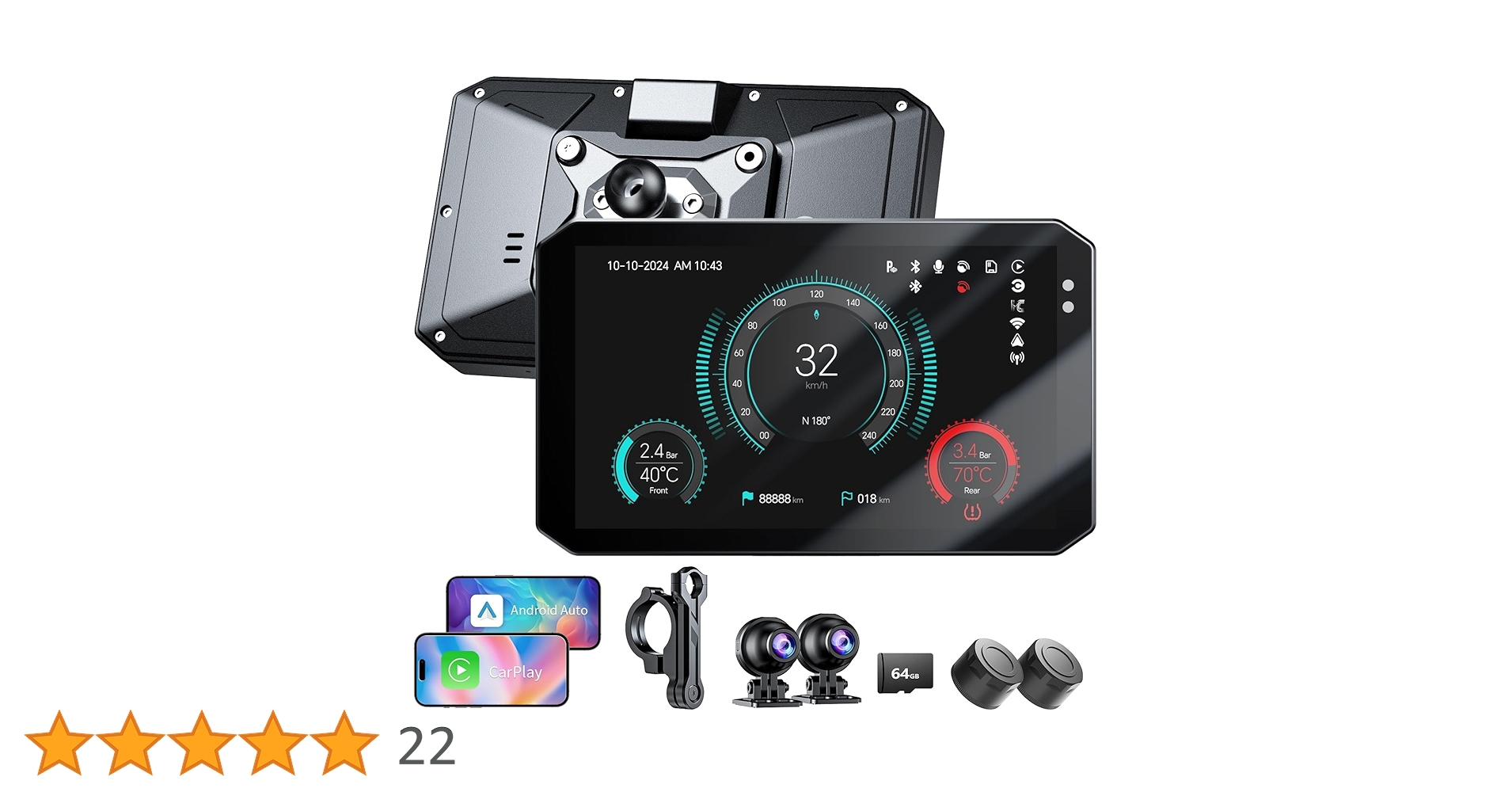 Amazon.co.jp: 【最新進化・TPMS機能・CarPlay/Android Auto対応