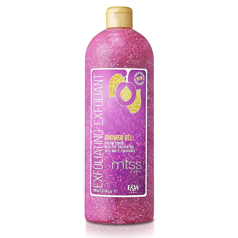 FAIR & WHITE Miss White Gel de Banho Esfoliante com Romã e Glicerina, 940 mL