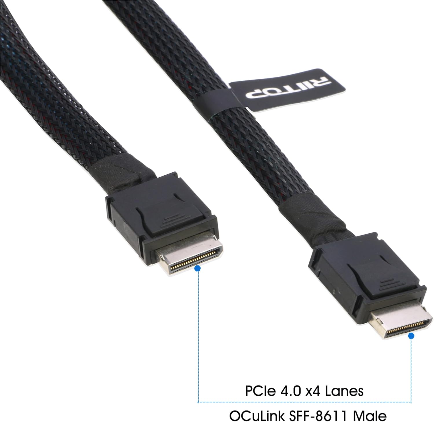 RIITOP PCIe to Oculink Adapter [4-Port] Oculink Cable Short [1.6ft]
