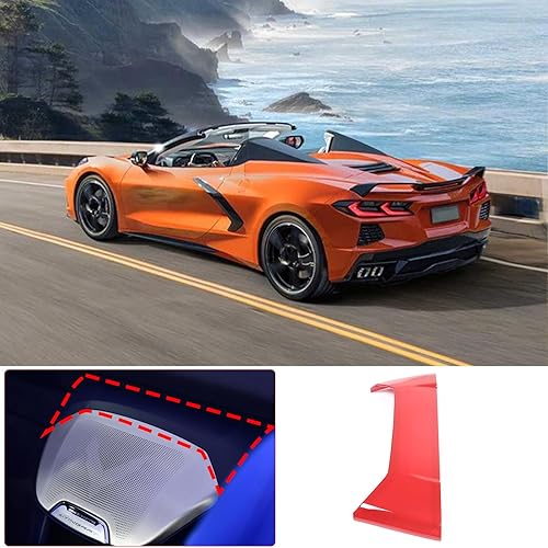 Miniatura 9 de Cubierta del panel superior del altavoz trasero compatible con Chevrolet Corvette C8 2020-2023, cubierta de altavoz de cascada de consola,
