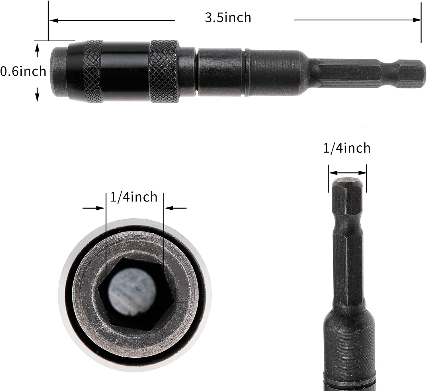 Magnetic Pivot Drill Bit Holder 2-Pcs, 1/4" Quick Release Hex Pivoting Bit Holder with Ring, Flexible Magnetic Screwdriver Bit Holder, Magnetic Screwgun Bit Tip Holder