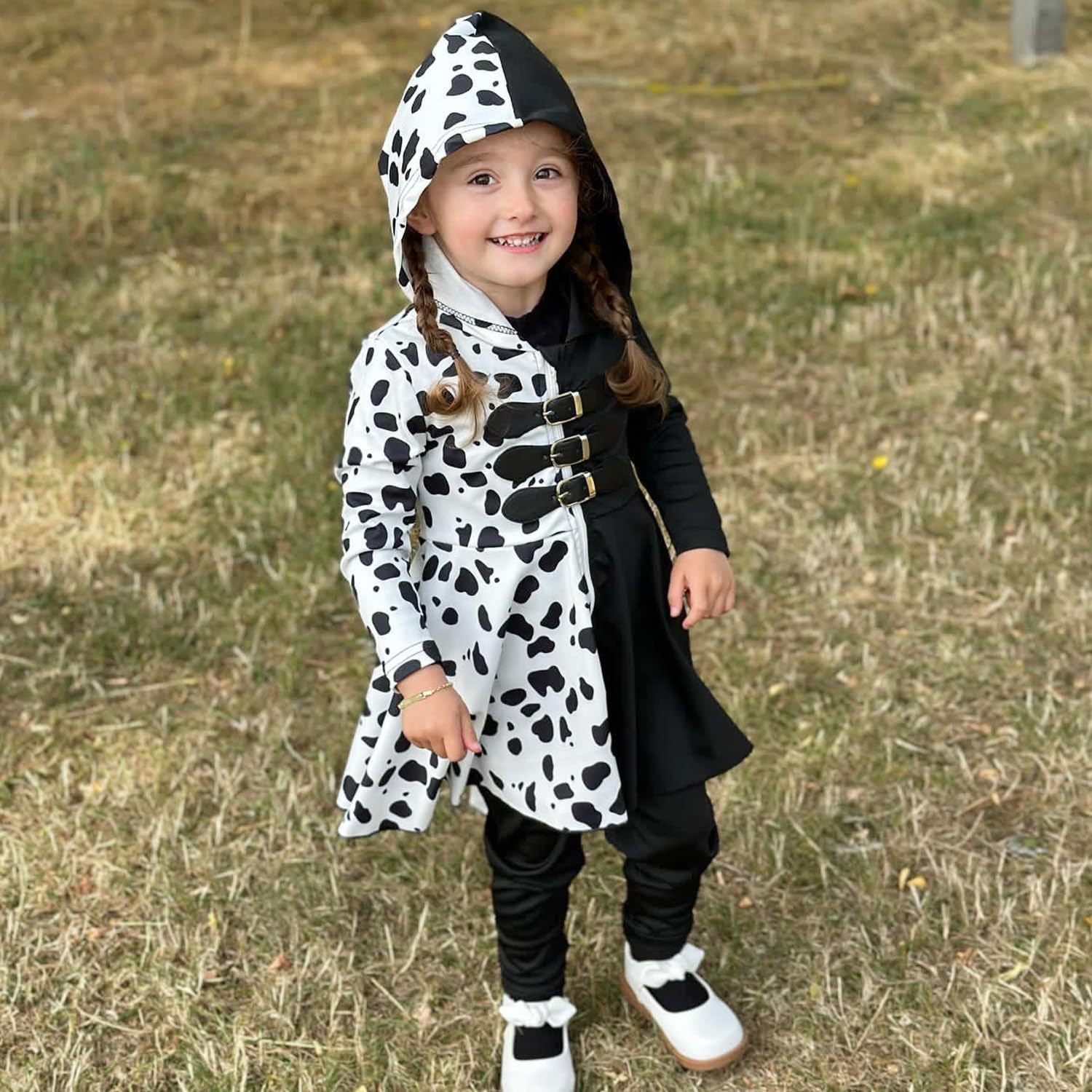 HINTINA Infant Toddler Girl Dalmatian Print Clothes Set Vintage Halloween Outfits