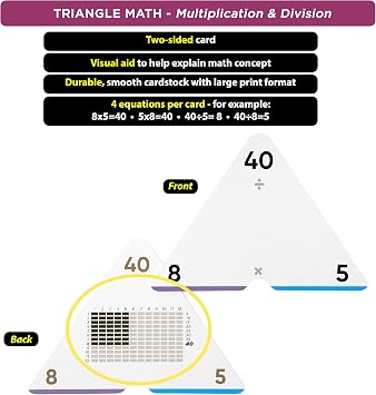 Award-Winning Math Flash Cards 711 Multiplication & Division Facts (012) Jumbo Cards (3.1 x 5.2), Visual Aids, 2 Dice, Games, Charts & Mastery Divider Tabs Grades 36 Classroom & Homeschool