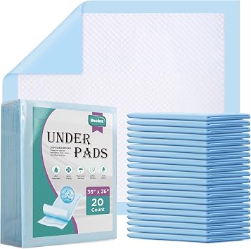Extra Large Disposable Bed Pads for Incontinence 36" x 36" - 20 Count, Leak-Proof Chucks Pads for Adults, Kids and Pets, Absorbent Disposable Underpads, Incontinence Bed Pads Disposable for Beds