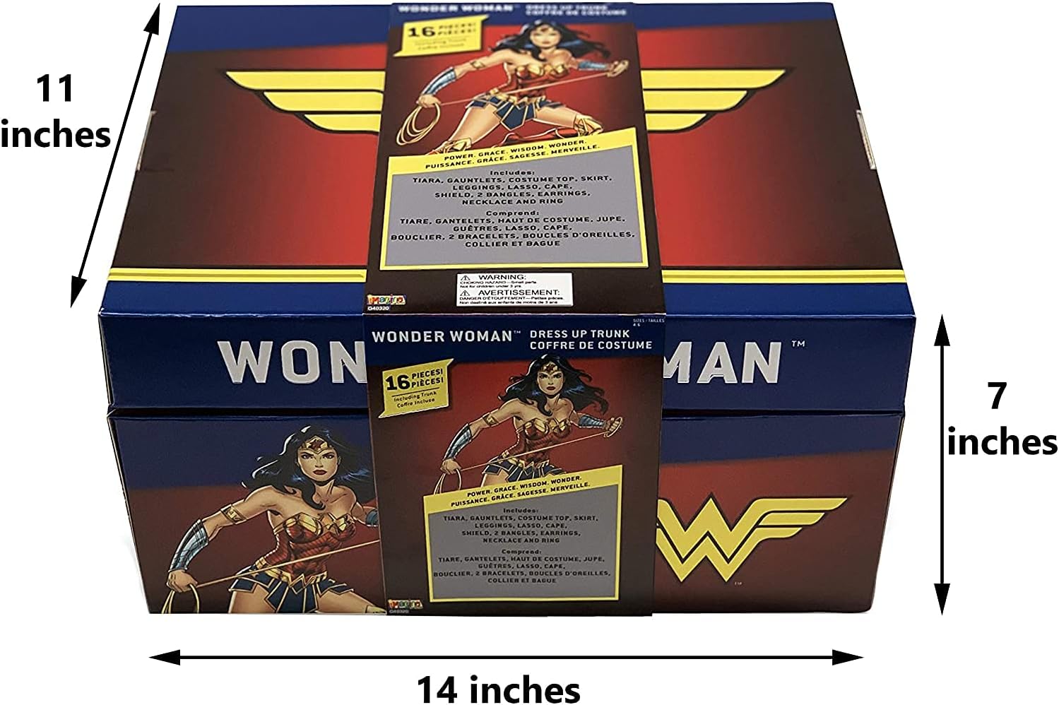 Rubies DC Comics: Wonder Woman Dress Up Trunk for Kids, Girl's Small