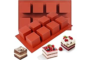 8 Cavity Square Silicone Mold, 2Pack Perfect Square, Holiday Party Entertaining Essential