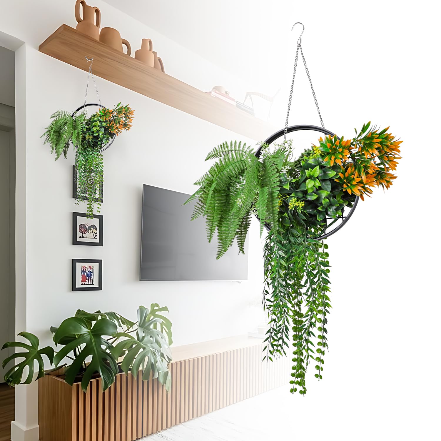 five elements plants アニマルスカルシリーズ 壁掛けオブジェ Amazon.com: Patio Fake Hanging Plants with Charcoal Frame 7Pcs