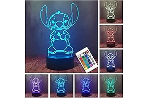 Stitch Light: 16 Color 3D LED Remote Control Gift for Kids and Christmas Decoration