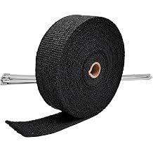 Ucreative 2" x 50 Fiberglass Exhaust Heat Wrap Black