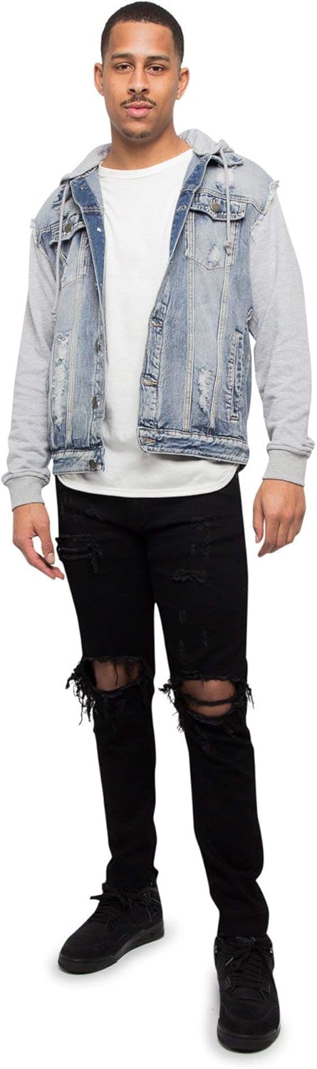 VICTORIOUS Men's Distressed Denim Jacket - Image 5