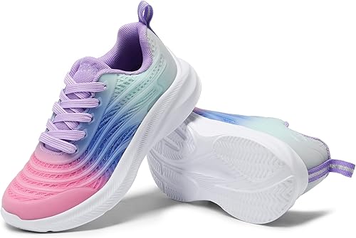 Miniatura 6 de DREAM PAIRS Zapatos deportivos para niñas y niños, con cordones, brillantes, para correr