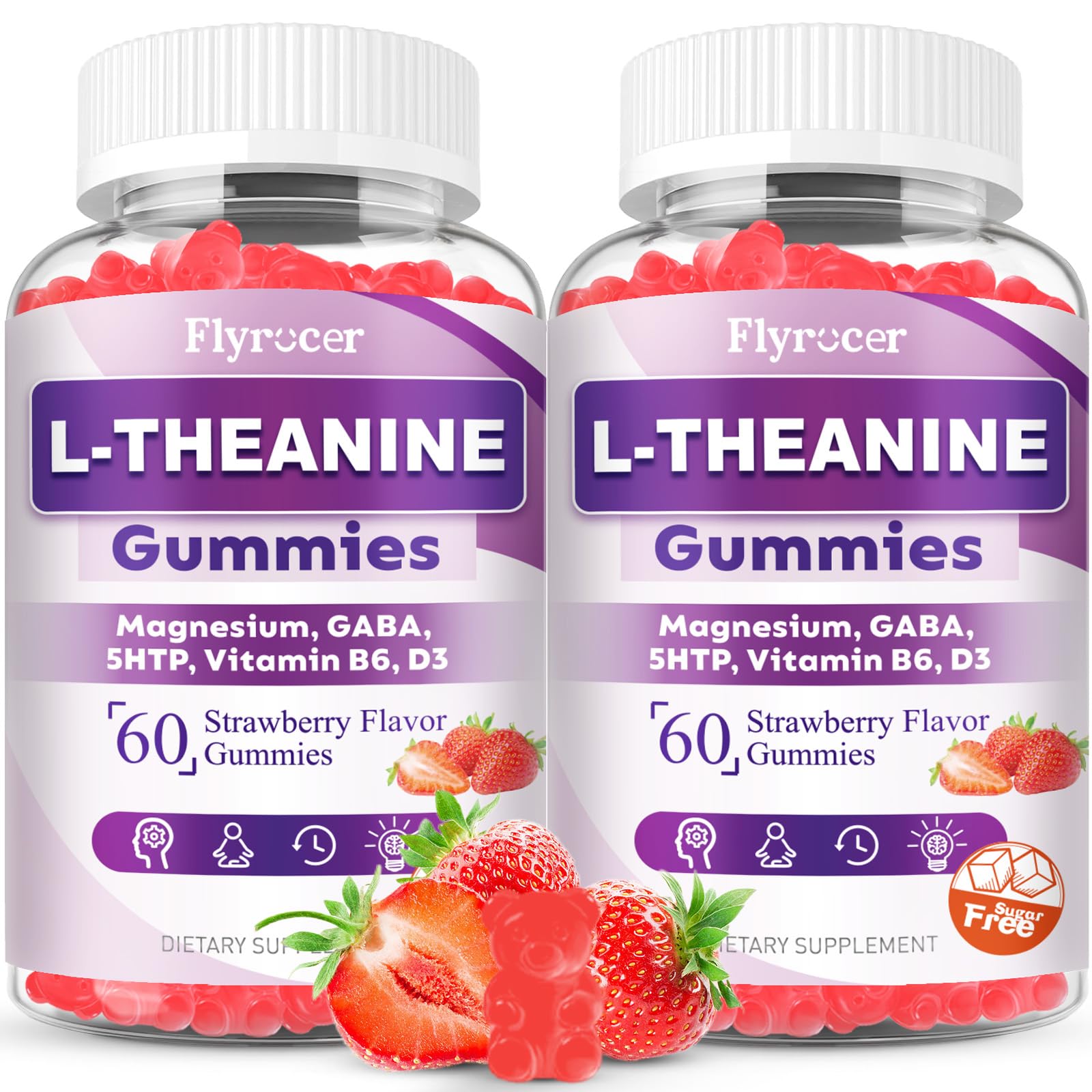Amazon.com: Flyrocer 2 Pack L-Theanine Gummies, L Theanine