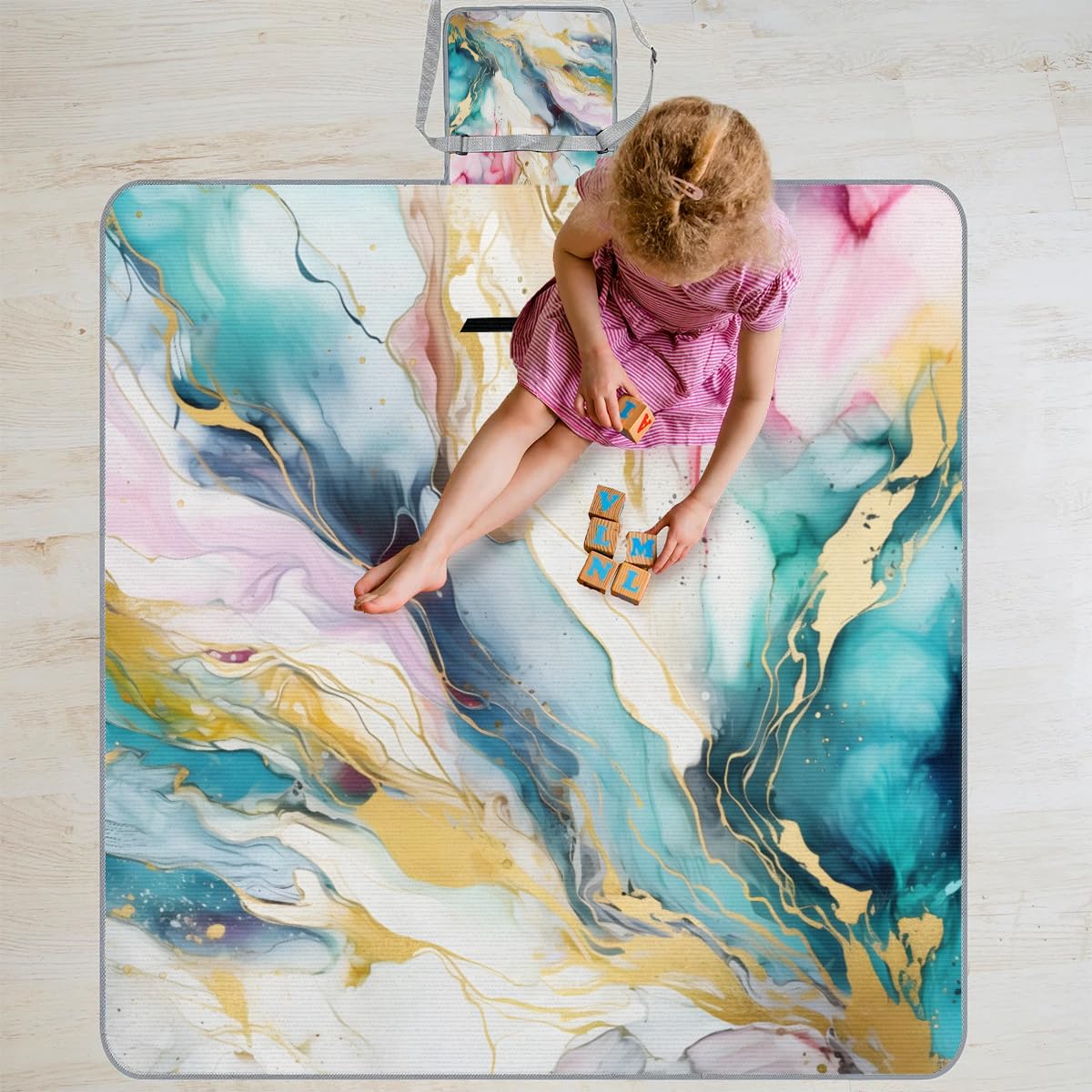 Mantas de picnic de 150 x 145 cm, manta de playa plegable para exteriores, impermeable, para playa, camping, senderismo, picnic