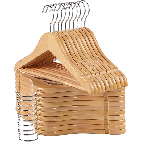 ELONG HOME Baby Wooden Hangers - 20 Pack Solid Wood Hangers for...