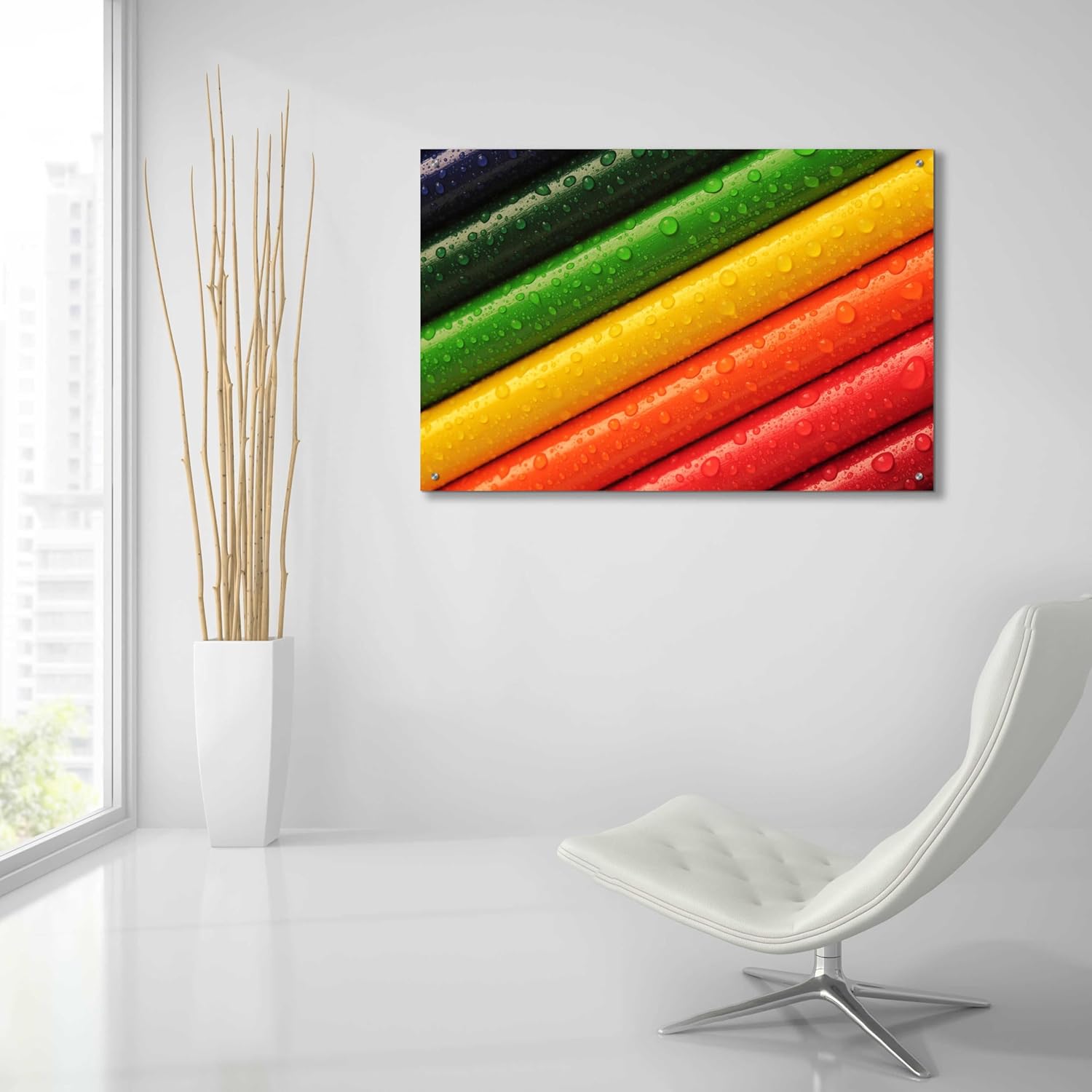 Epic Art 'Pencil Rainbow' by Epic Portfolio, Acrylic Glass Wall Art, 36"x24"