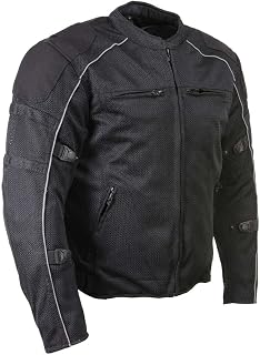 Milwaukee Leather Men's CE Armored Textile Motorcycle Rider Jacket - Year Round Wear
