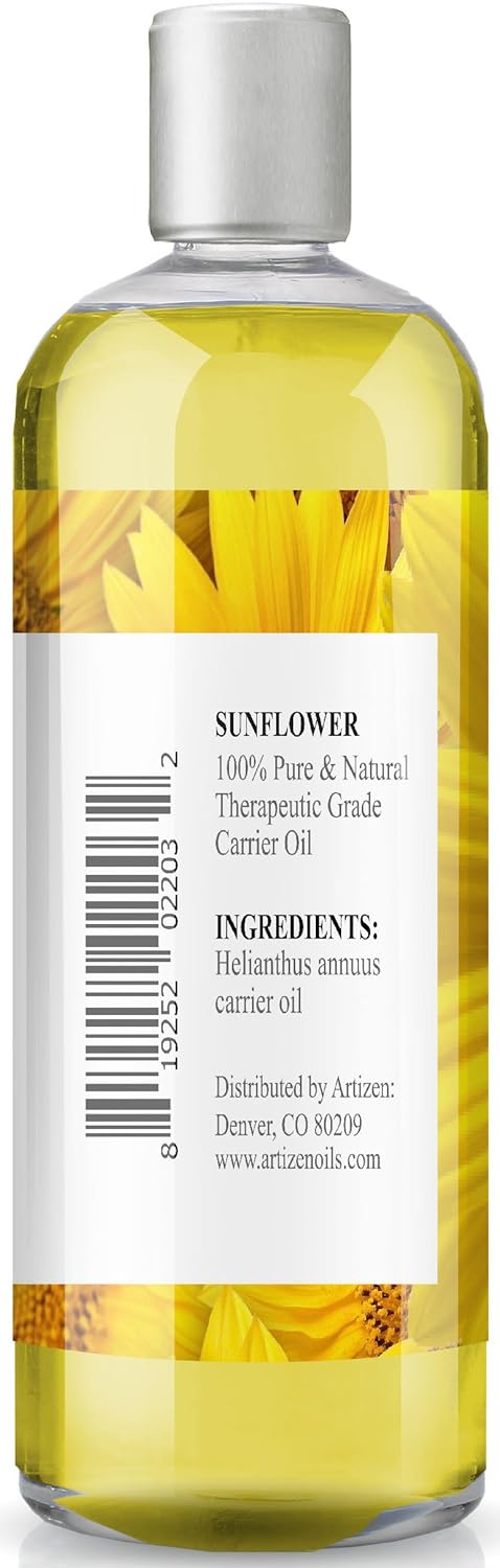 Artizen Sunflower Oil - (100% Pure & Cold Pressed) - 16oz Bottle : Health & Household