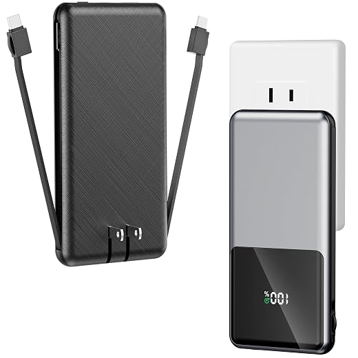 10KmAh Power Bank w/Wall Plug & Built-in Cables - $41.99