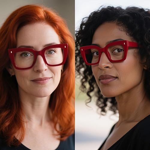 Miniatura 8 de WEMOOTANTS Gafas de lectura de gran tamaño para mujer, lectores gruesos de ojo de gato con bisagras de resorte 1.0 1.25 1.5 1.75 2.0 a 4.0