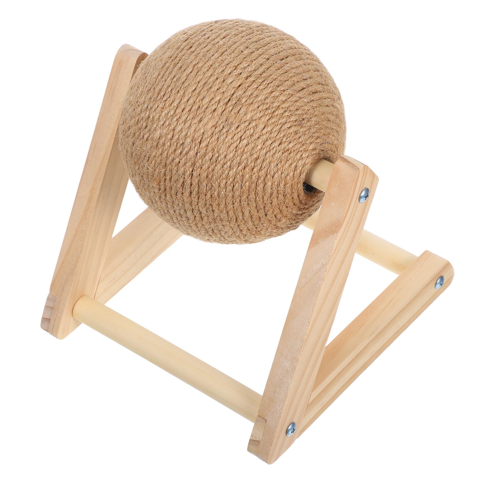 Juguete rascador para gatos con bola de sisal y madera para interiores y suelo